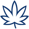 blaues Cannabisblatt